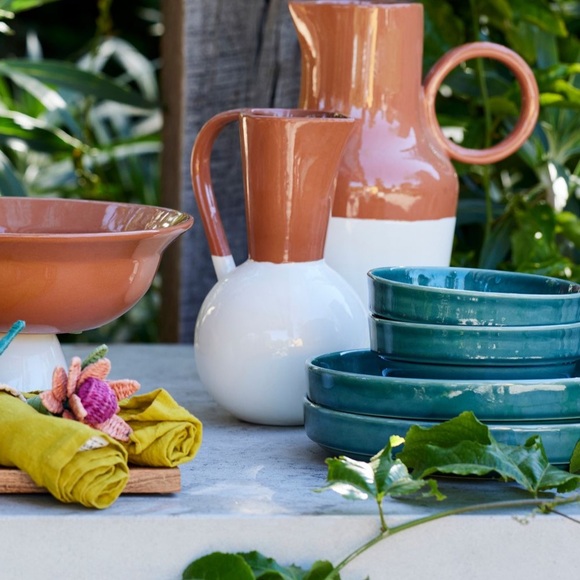 Anthro Amaya Pitcher / Vase NWT Portuguese Pottery -Beautifully Glazed Neutral - Picture 12 of 13